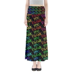 Thank You Font Colorful Word Color Full Length Maxi Skirt by Celenk