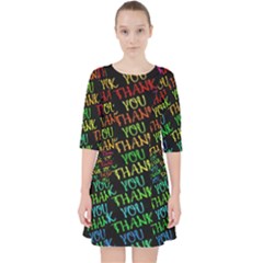 Thank You Font Colorful Word Color Pocket Dress by Celenk