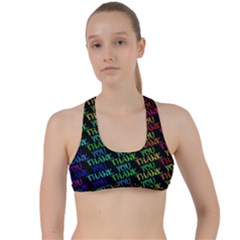 Thank You Font Colorful Word Color Criss Cross Racerback Sports Bra by Celenk