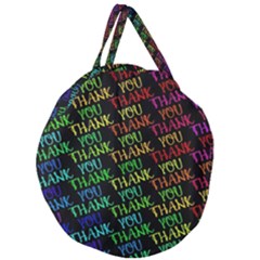 Thank You Font Colorful Word Color Giant Round Zipper Tote