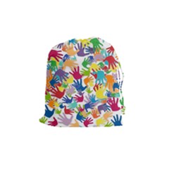 Volunteers Hands Voluntary Wrap Drawstring Pouches (medium)  by Celenk