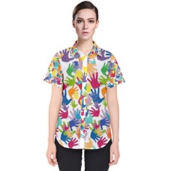 Volunteers Hands Voluntary Wrap Women s Short Sleeve Shirt