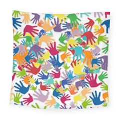 Volunteers Hands Voluntary Wrap Square Tapestry (large) by Celenk