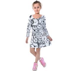 Time Clock Watches Time Of Kids  Long Sleeve Velvet Dress by Celenk