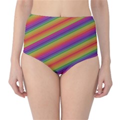 Spectrum Psychedelic Green High-waist Bikini Bottoms by Celenk