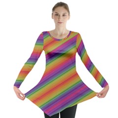 Spectrum Psychedelic Green Long Sleeve Tunic  by Celenk