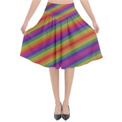 Spectrum Psychedelic Green Flared Midi Skirt