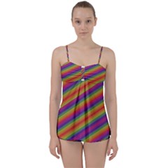 Spectrum Psychedelic Green Babydoll Tankini Set