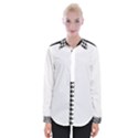 Black White Houndstooth Pattern Womens Long Sleeve Shirt View1