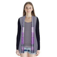 Purple Madras Plaid Pattern Drape Collar Cardigan by PKHarrisPlace