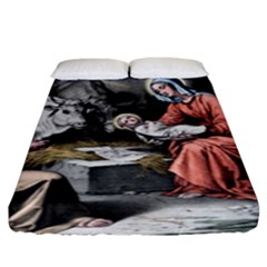 The Birth Of Christ Fitted Sheet (king Size) by Valentinaart