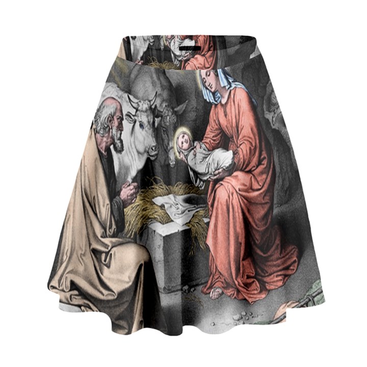 The birth of Christ High Waist Skirt