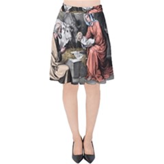 The Birth Of Christ Velvet High Waist Skirt