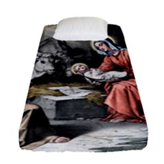 The Birth Of Christ Fitted Sheet (single Size) by Valentinaart