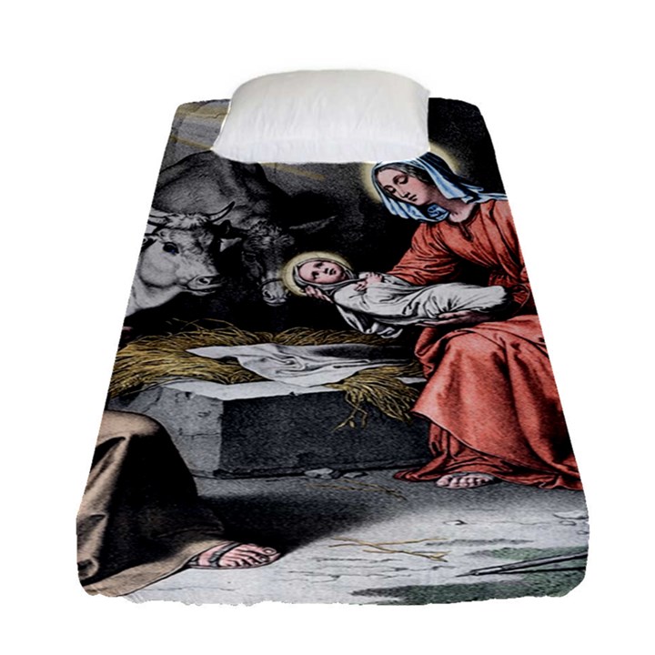 The birth of Christ Fitted Sheet (Single Size)