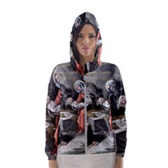 The Birth Of Christ Hooded Wind Breaker (women) by Valentinaart