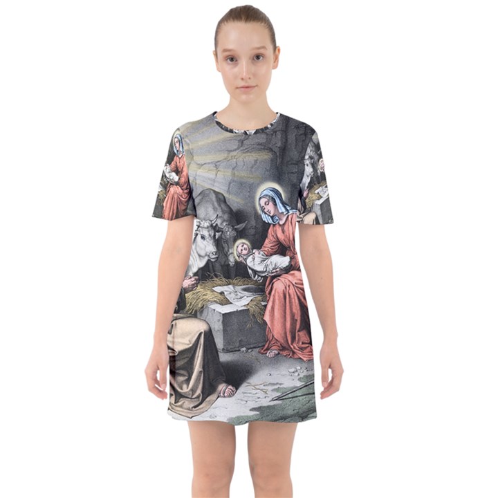 The birth of Christ Sixties Short Sleeve Mini Dress