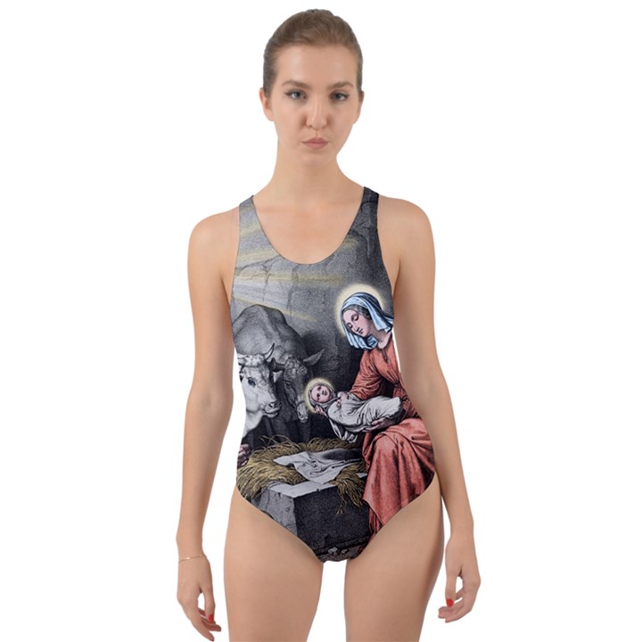 The birth of Christ Cut-Out Back One Piece Swimsuit