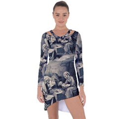 The Birth Of Christ Asymmetric Cut-out Shift Dress by Valentinaart