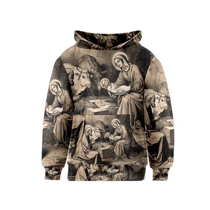 The birth of Christ Kids  Pullover Hoodie