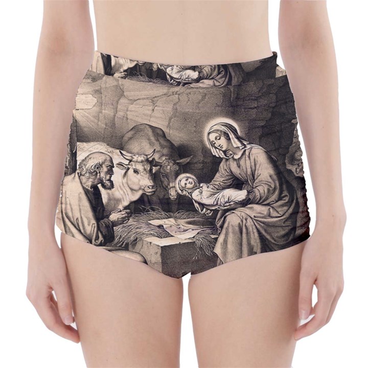 The birth of Christ High-Waisted Bikini Bottoms