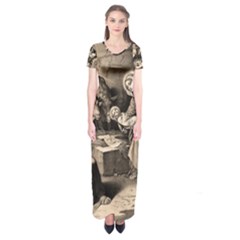 The Birth Of Christ Short Sleeve Maxi Dress by Valentinaart