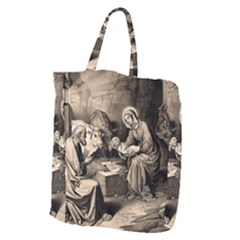 The Birth Of Christ Giant Grocery Zipper Tote