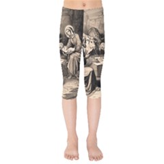 The Birth Of Christ Kids  Capri Leggings  by Valentinaart