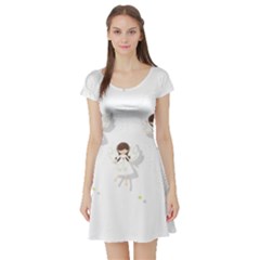 Christmas Angels  Short Sleeve Skater Dress by Valentinaart