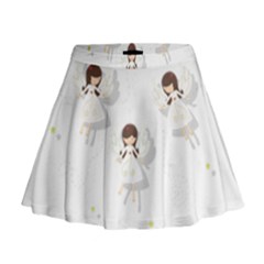 Christmas Angels  Mini Flare Skirt by Valentinaart