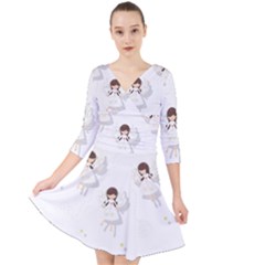 Christmas Angels  Quarter Sleeve Front Wrap Dress	