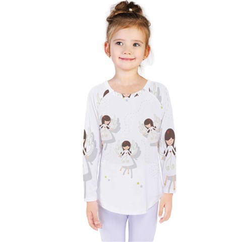 Christmas Angels  Kids  Long Sleeve Tee by Valentinaart