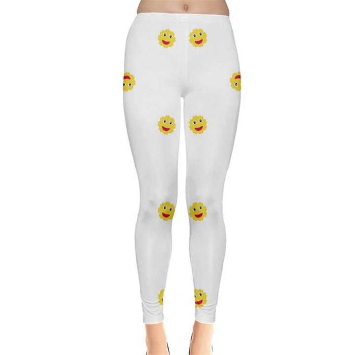 Happy Sun Motif Kids Seamless Pattern Leggings 