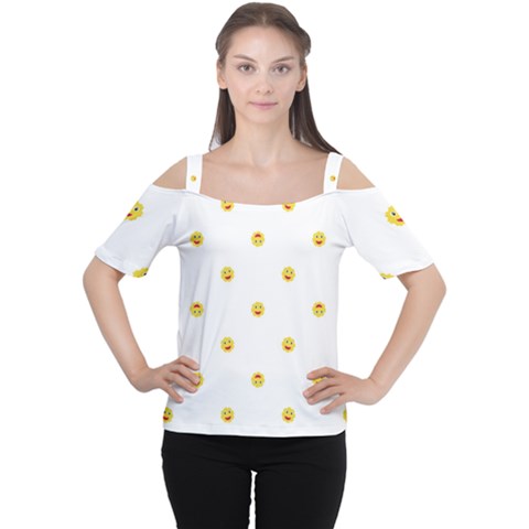 Happy Sun Motif Kids Seamless Pattern Cutout Shoulder Tee by dflcprintsclothing