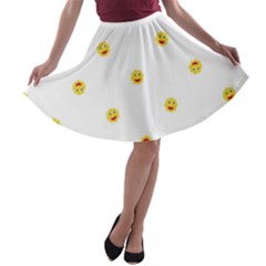 Happy Sun Motif Kids Seamless Pattern A-line Skater Skirt