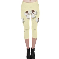 Christmas Angels  Capri Leggings 