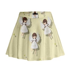 Christmas Angels  Mini Flare Skirt by Valentinaart