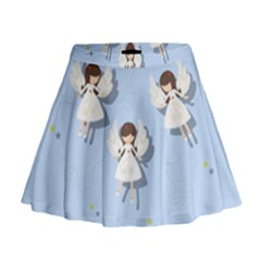 Christmas Angels  Mini Flare Skirt by Valentinaart