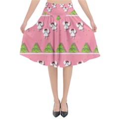 Christmas Angels  Flared Midi Skirt by Valentinaart