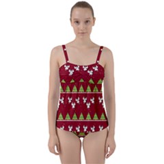 Christmas Angels  Twist Front Tankini Set