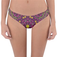 Butterflies  Roses In Gold Spreading Calm And Love Reversible Hipster Bikini Bottoms by pepitasart