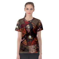 Steampunk, Wonderful Steampunk Lady Women s Sport Mesh Tee