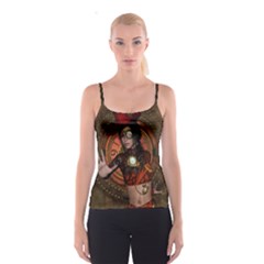 Steampunk, Wonderful Steampunk Lady Spaghetti Strap Top by FantasyWorld7