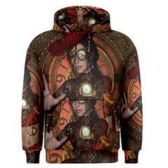 Steampunk, Wonderful Steampunk Lady Men s Pullover Hoodie