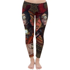 Steampunk, Wonderful Steampunk Lady Classic Winter Leggings by FantasyWorld7