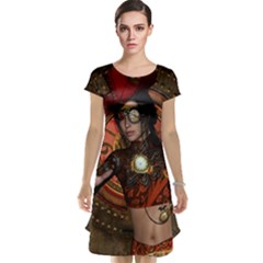 Steampunk, Wonderful Steampunk Lady Cap Sleeve Nightdress by FantasyWorld7