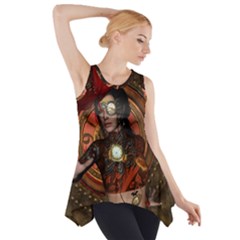 Steampunk, Wonderful Steampunk Lady Side Drop Tank Tunic by FantasyWorld7