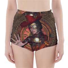 Steampunk, Wonderful Steampunk Lady High-waisted Bikini Bottoms by FantasyWorld7