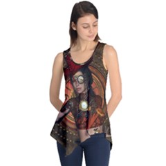 Steampunk, Wonderful Steampunk Lady Sleeveless Tunic