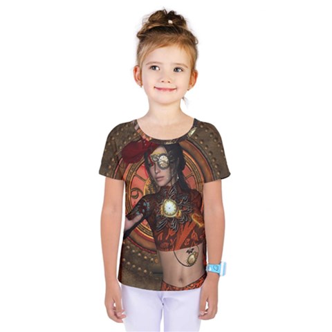 Steampunk, Wonderful Steampunk Lady Kids  One Piece Tee by FantasyWorld7